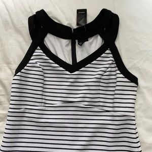 Black and White Zip Up Dress